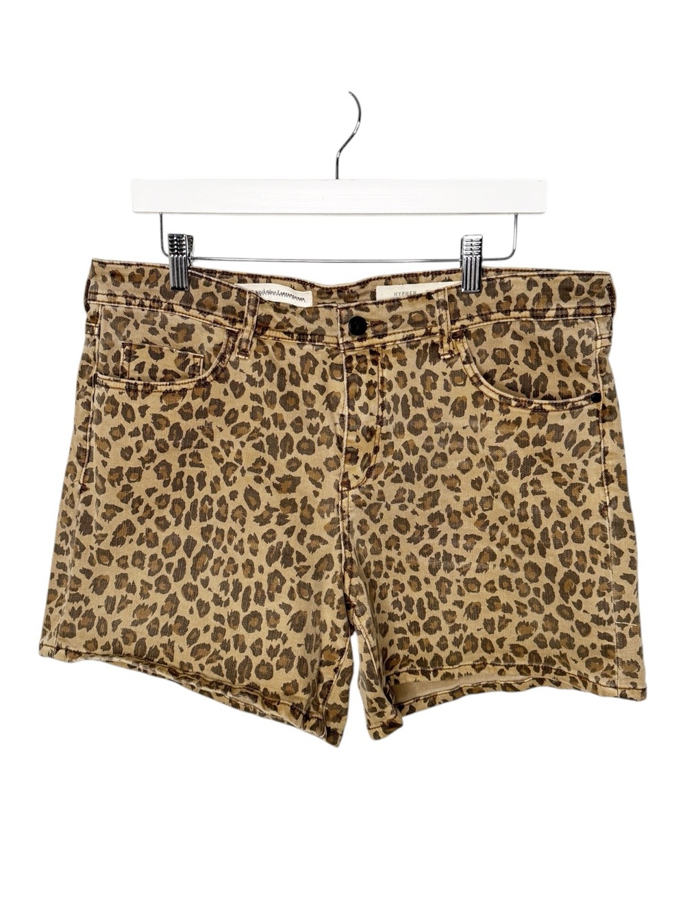 Pilcro and the Letterpress Hyphen Leopard Print Denim Shorts Size 30/10